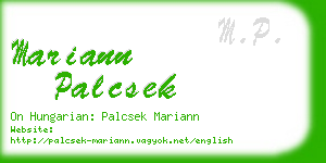 mariann palcsek business card